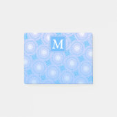 Monogram Electric Blue Circles pattern Post-it Klebezettel (Vorderseite)