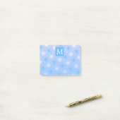 Monogram Electric Blue Circles pattern Post-it Klebezettel (Auf Schreibtisch)