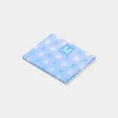 Monogram Electric Blue Circles pattern Post-it Klebezettel (angewinkelt)