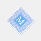 Monogram Electric Blue Circles pattern Serviette (Ecke)