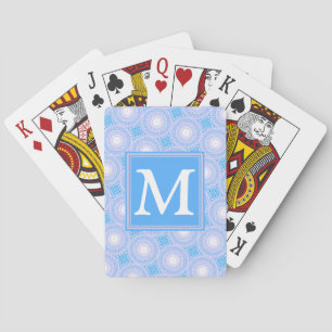 Monogram Electric Blue Circles pattern Spielkarten