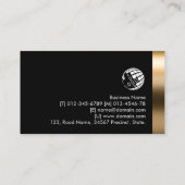 Monogram Electric Bold Black Gold Business Card Visitenkarte (Rückseite)