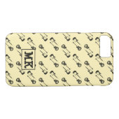 Monogram Electric Gitarren Music Brown & Beige Case-Mate iPhone Hülle (Rückseite (Horizontal))