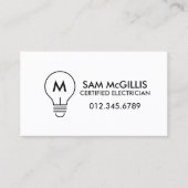 Monogram Electrician Electrical Contractor Visitenkarte (Vorderseite)