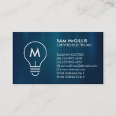 Monogram Electrician Electrical Contractor Visitenkarte (Vorderseite)