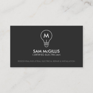 Monogram Electrician Electrical Contractor Visitenkarte