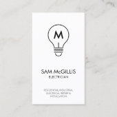 Monogram Electrician Electrical Contractor Visitenkarte (Vorderseite)