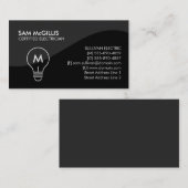 Monogram Electrician Electrical Contractor Visitenkarte (Vorne/Hinten)