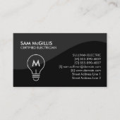 Monogram Electrician Electrical Contractor Visitenkarte (Vorderseite)