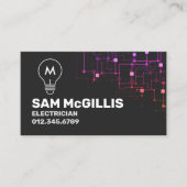 Monogram Electrician Electrical Contractor Visitenkarte (Vorderseite)