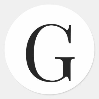 Monogram EleganBlack on White Runder Aufkleber