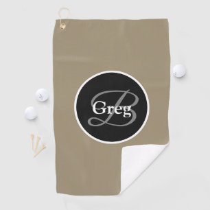 Monogram Eleganbraun, Black Golf Handtuch