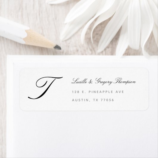 Monogram Elegance Custom Family Rücksendeadresse (Insitu)