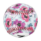 Monogram Elegance-Farbmuster auf blau Blume Baseball (Rückseite)
