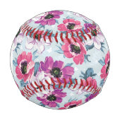 Monogram Elegance-Farbmuster auf blau Blume Baseball (Vorderseite)