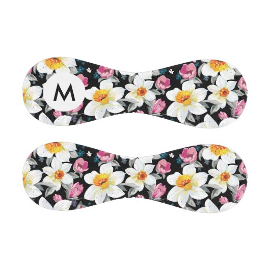 Monogram-Elegance-Muster mit NarzissenBlume Baseball (Paneele)