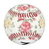 Monogram Elegance Tapete Muster rosa Rosen Baseball (Rückseite)