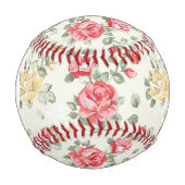 Monogram Elegance Tapete Muster rosa Rosen Baseball (Vorderseite)