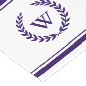 Monogram Elegane Navy Blue White Table Runner Kurzer Tischläufer (Ecke)