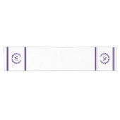 Monogram Elegane Navy Blue White Table Runner Kurzer Tischläufer (Horizontal)