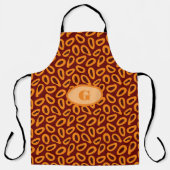 Monogram Eleganize Papaya Muster anpassen Schürze (Vorderseite)
