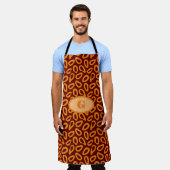 Monogram Eleganize Papaya Muster anpassen Schürze (Getragen)