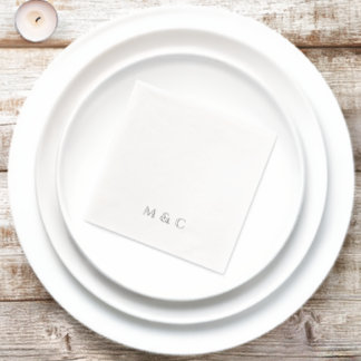 Monogram Elegant 25-jähriges Party Silver Servietten Mit Folie