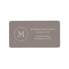 Monogram Elegant Beruflich Brown Address Labels Adressaufkleber