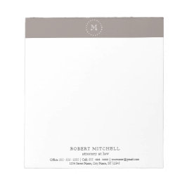 Monogram Elegant Beruflich Business Notepad Notizblock