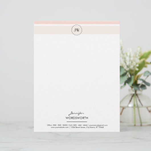Monogram Elegant Beruflich Letterhead Briefbogen (Stehend Vorderseite)