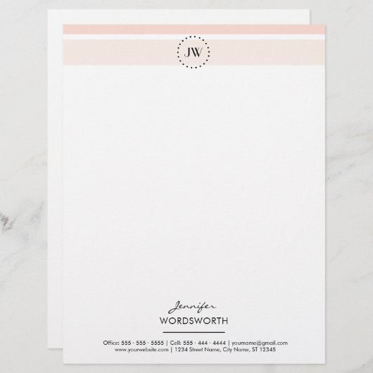Monogram Elegant Beruflich Letterhead Briefbogen (Vorne/Hinten)