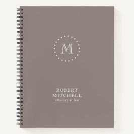 Monogram Elegant Beruflich Spiral Notebook Notizblock