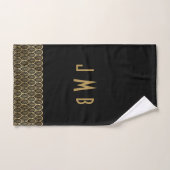 Monogram Elegant Black and Gold Art Deco Gatsby Badhandtuch Set (Handtuch)