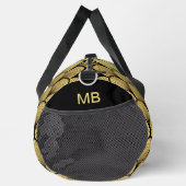 Monogram Elegant Black Gold Art Deco Muster Duffle Bag (Rechts)