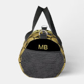 Monogram Elegant Black Gold Art Deco Muster Duffle Bag (Rechts)