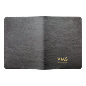 Monogram Elegant Black Leather Masculine Extra Großes Moleskine Notizbuch (Geöffnet)