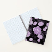 Monogram Elegant Black Spiral Notebook Notizblock (Innenseite)