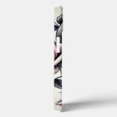 Monogram Elegant Bläserskelett Skull Pink Roses Case-Mate iPhone Hülle (Rückseite / Rechts)