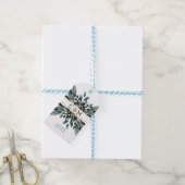 Monogram Elegant Blue Gold (Imitat) Botanical Geschenkanhänger (Mit Garn)