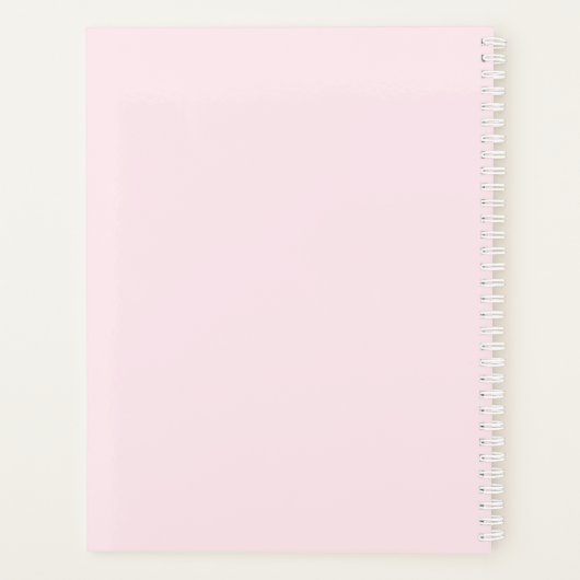 Monogram Elegant Blush Pink Gold Klassischer Chic  Planer (Rückseite)