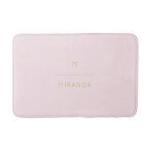 Monogram Elegant Blush Pink Minimalistische Klasse Badematte (Vorderseite)