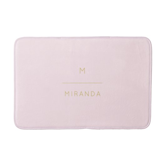 Monogram Elegant Blush Pink Minimalistische Klasse Badematte (Vorderseite)