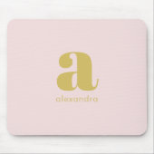 Monogram Elegant Blush Pink Minimalistische Klasse Mousepad (Vorne)