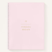 Monogram Elegant Blush Pink Minimalistische Klasse Notizblock (Vorderseite)