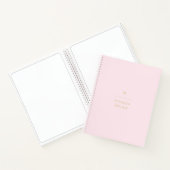 Monogram Elegant Blush Pink Minimalistische Klasse Notizblock (Innenseite)