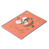 Monogram Elegant Butterfly Colorful Floral Notizblock (Linke Seite)