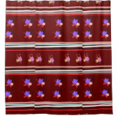 Monogram Elegant Chic Floral und gestreift Duschvorhang (Vorderseite)