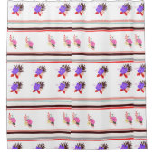 Monogram Elegant Chic Floral und gestreift Duschvorhang (Vorderseite)