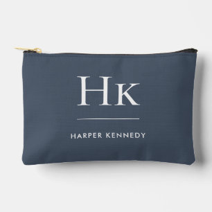 Monogram Elegant Chic Navy Mit Monogramm Name Zubehörtasche