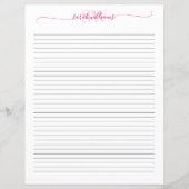 Monogram Elegant Chic Script Name Stationery Paper (Vorderseite)